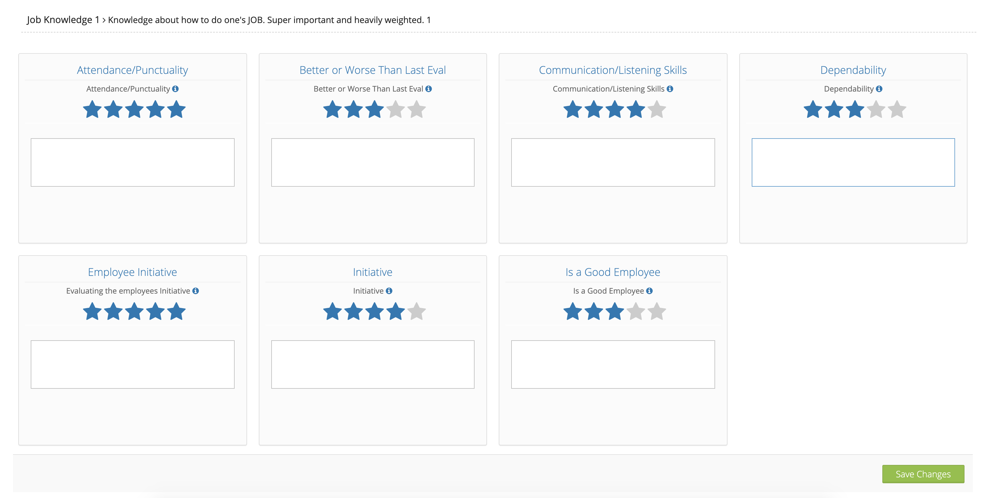 Rating an Employee with A Category and Selected Competencies in Performance Cloud